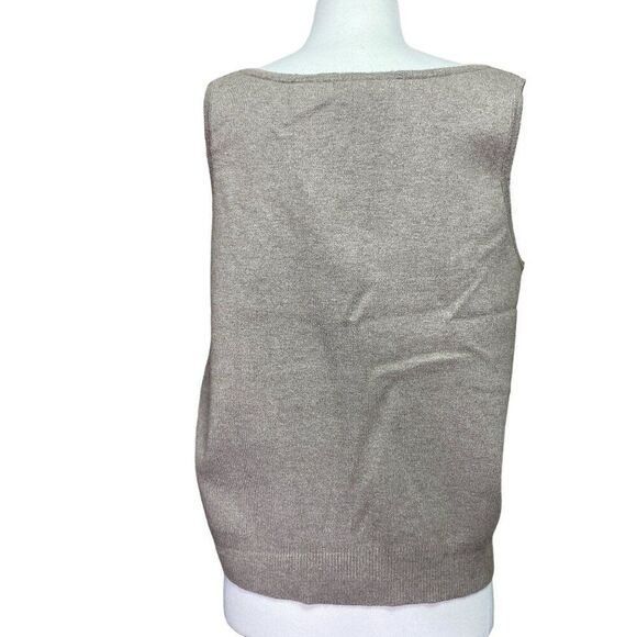 Tahari Sweater Tank Top Size 1X Tan - Picture 3 of 6